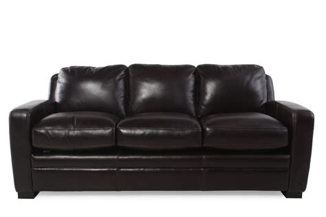 Traditional Leather Queen Sleeper Sofa In Black Mathis Brothers Furniture