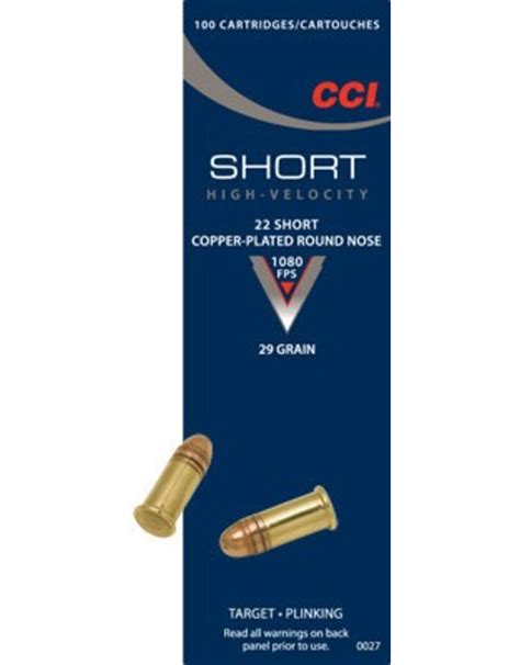 Cci 22 Short 29gr Copper Rn Eagle Firearms Ltd