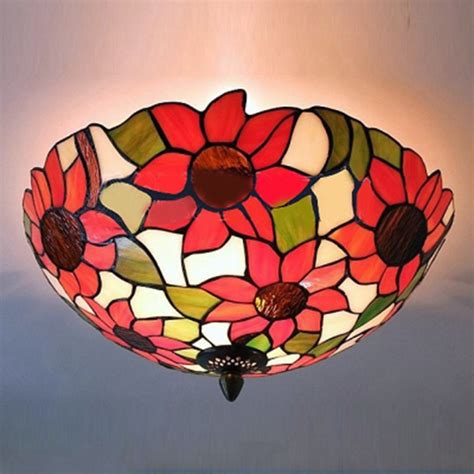With bold colours that exude vintage charm, our tiffany lamps are guaranteed to stand the test of time. 16 Inch Three Light Sunflower Tiffany Style Flush Mount ...