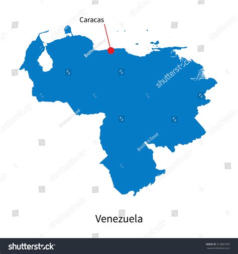 Detailed Vector Map Venezuela Capital City Stock Vector Royalty Free