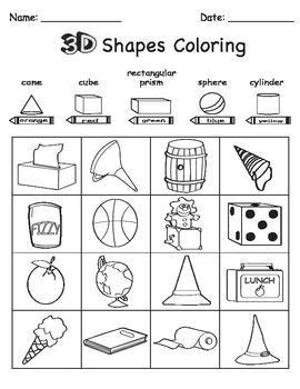 Start the drawings for the base. 3D Shape Sort Color Draw | Shapes worksheet kindergarten ...