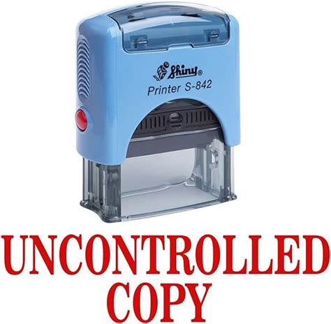 Uncontrolled Copy Self Inking Rubber Stamp Custom Shiny