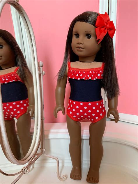 american made doll swimsuit to fit 18 inch dolls such as etsy american girl swimsuits blue