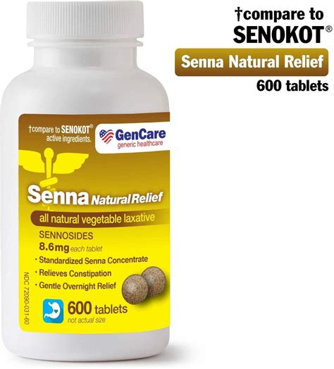 Senna Laxative 600 Tablets By Gencare Senna 8 6mg Tablets With Natural Sennosides