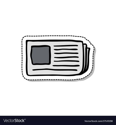 Newspaper Doodle Icon Royalty Free Vector Image