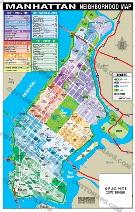 Manhattan Map New York Ny Otto Maps
