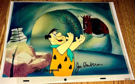 Flintstones Hanna Barbera Signed Cel Tossing Pebbles Pre Production