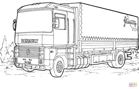 Renault Magnum kleurplaat Gratis Kleurplaten printen
