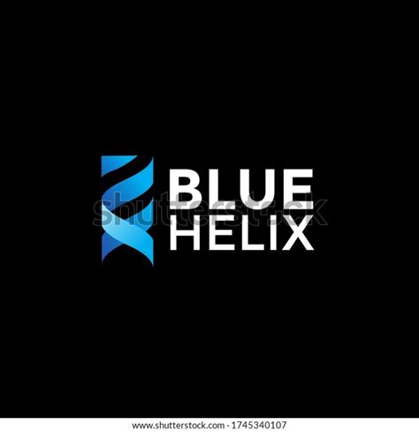 Simple Blue Helix Logo Modern Premium Stock Vector Royalty Free