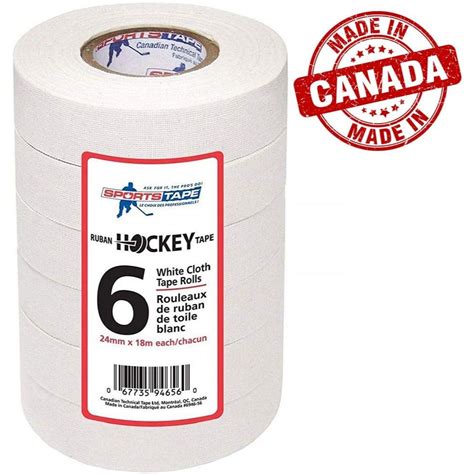 Sports Tape White Hockey Tape 6 Rolls 1 Inch Wide 20 Yards Long