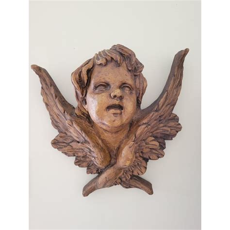 Vintage 1967 Vanguard Studios Neoclassical Carved Cherub Angel With