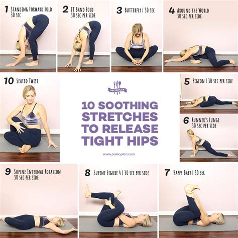10 Soothing Stretches To Release Tight Hips Paleo Diet And Recipes