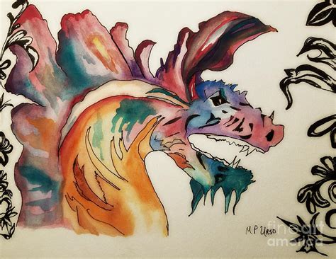 Watercolor Dragon Painting By Maria Urso Fine Art America