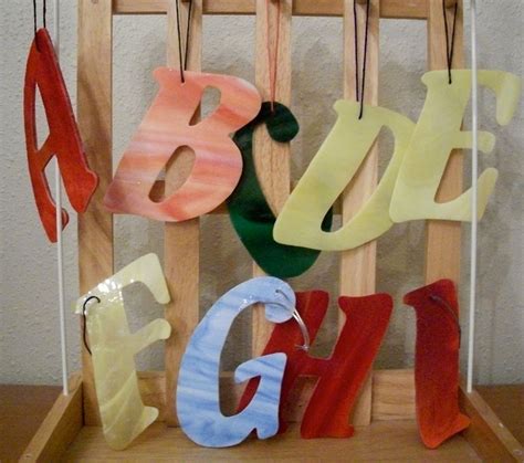 Ornaments Stained Glass Letters 4 Etsy