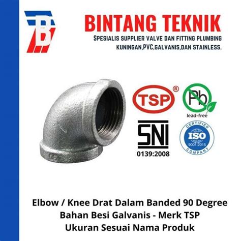 Jual Elbow Knee 12 Inch Besi Galvanis Tsp 90 Derajat Di Seller Toko