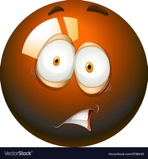 Fearful Facial Expression Emoticon Royalty Free Vector Image