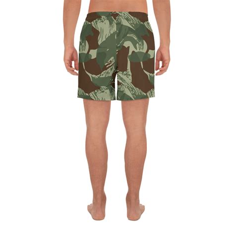 Rhodesian Brushstroke Camouflage V3 Green Mens Athletic Long Shorts