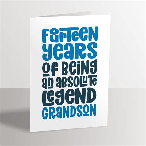 Grandson 14th Birthday Card For Grandson 14 Years Absolute Etsy Uk