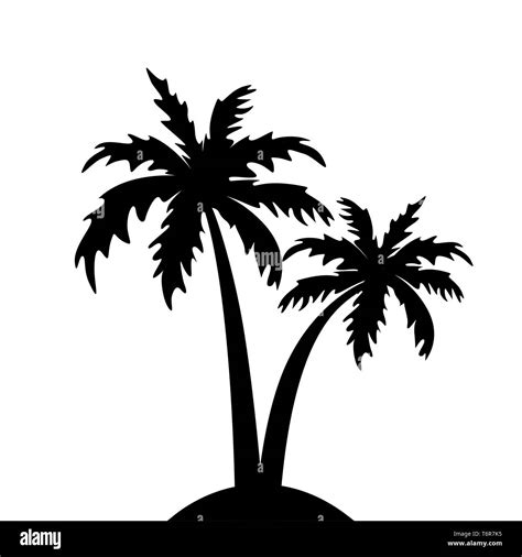Palm Tree White Silhouette Clip Art