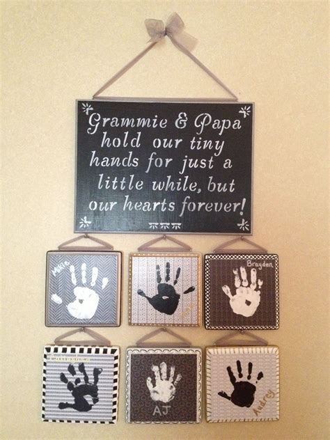 Printed on archival paper (with a thin white border), it. Great gift for grandparents | Handprint ideas | Pinterest ...
