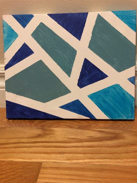 Pretty Blue Triangle Painting Etsy