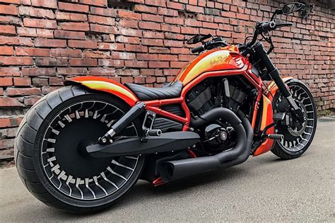 Orange On This Harley Davidson V Rod Cant Hold A Candle To The Custom