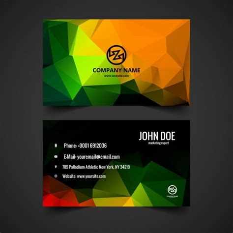 Free Vector Colorful Polygonal Business Card