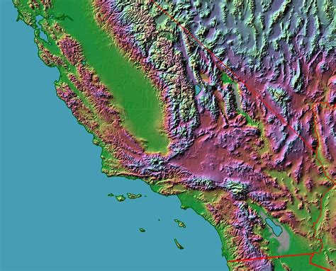 Relief Maps Of California Transborder Media