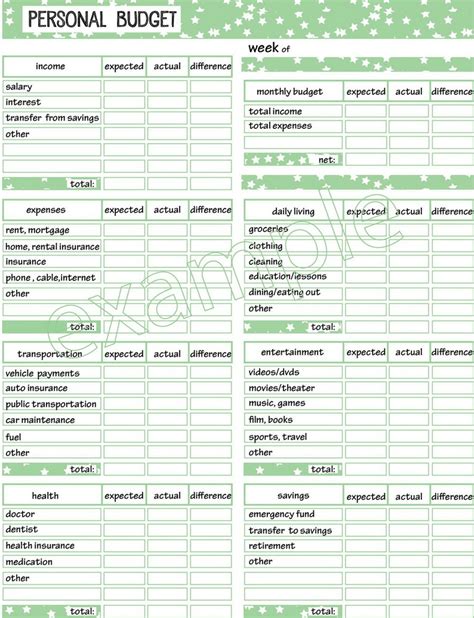 Budget Planner Printable Monthly Budget Template Financial