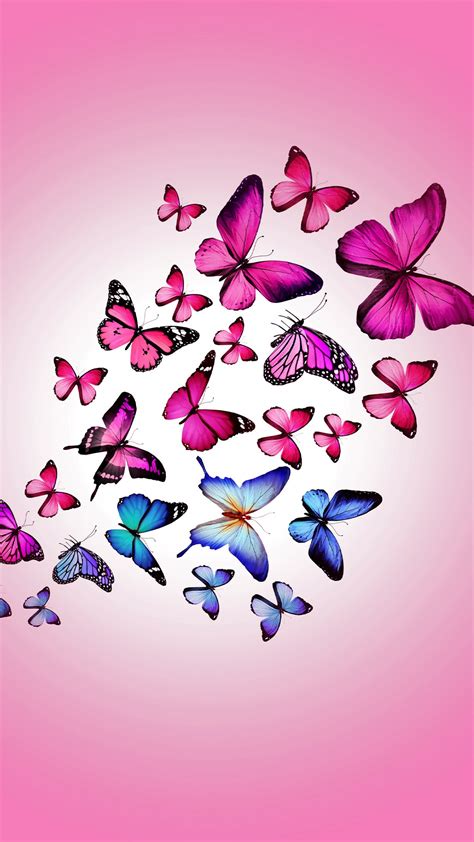 Pink Butterflies Wallpaper Images