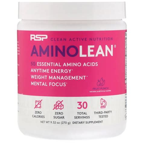 Rsp Nutrition Aminolean Essential Amino Acids Anytime Energy 270 G