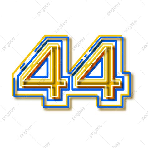 Number 44 Clipart Transparent Background Vector Font Alphabet Number