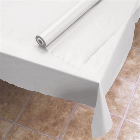 Classic and durable, fabric tablecloths set your table with formal elegance in a way that paper or plastic simply cannot. 40"x300' White Plastic Table Cover Roll - Dovs by the Case ...