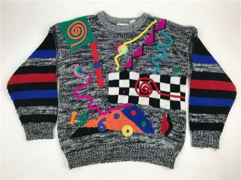 Vtg 80s 90s Fun Wacky Knit Sweater Aesthetic M Womens All Over