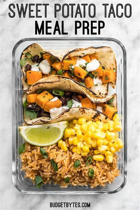 Top with hot sauce and avocado for the. Sweet Potato Taco Meal Prep (With images) | Vegetarian ...