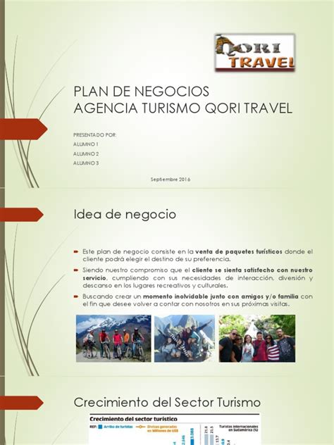 Plan De Negocios Ppt Ejemplo Turismo Marketing
