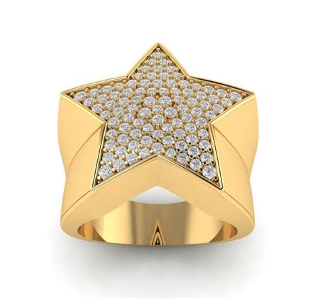 14k Gold Over Star Ring Diamond Star Ring Star Diamond Ring Etsy
