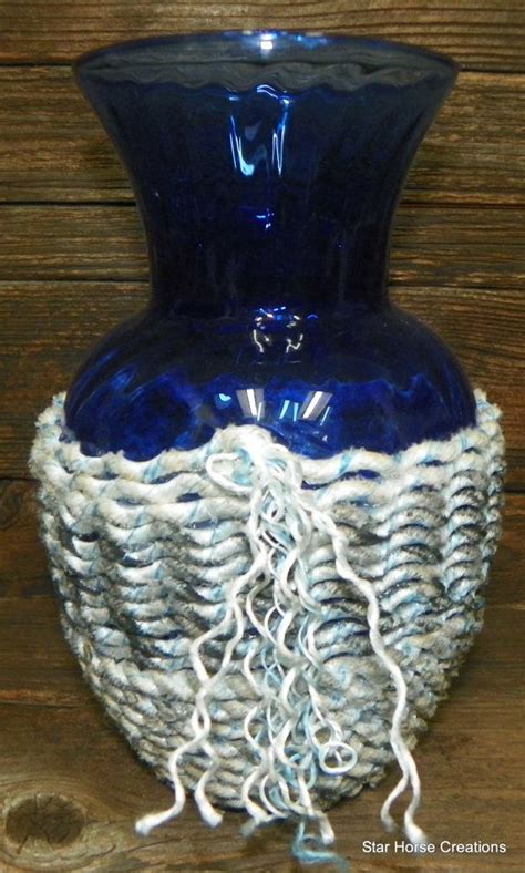 Blue Lariat Rope Glass Vase V101 By Starhorsecreations On Etsy Lariat