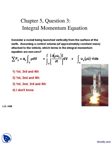 Integral Momentum Equation Part 1 Thermo Propulsion Quiz Docsity