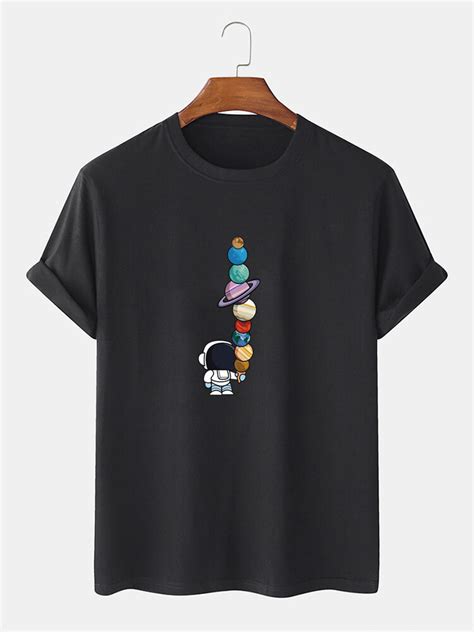 Charmkpr Camisetas Finas Sueltas Con Estampado De Astronauta De Dibujos