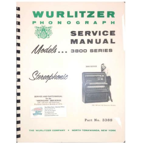 Wurlitzer 3800 Americana Jukebox Service Manual Jukeboxpartsnl