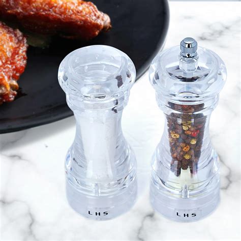 Acrylic Salt And Pepper Mill Shaker Set Lhs