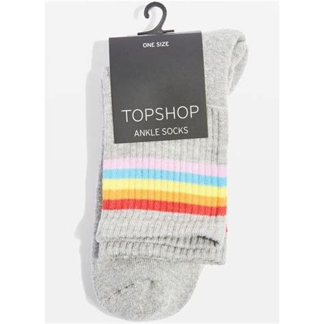 Topshop Rainbow Sporty Tube Ankle Socks 15 Brl Liked On Polyvore Featuring Intimates Hosiery