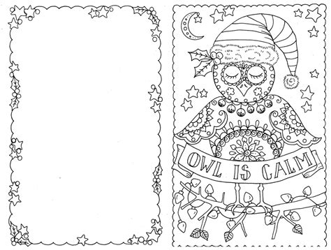 Page 4 (the christmas bell card) needs to be printed in landscape orientation. 4 Cards to Color Owl Christmas Cards You be the Artist Color