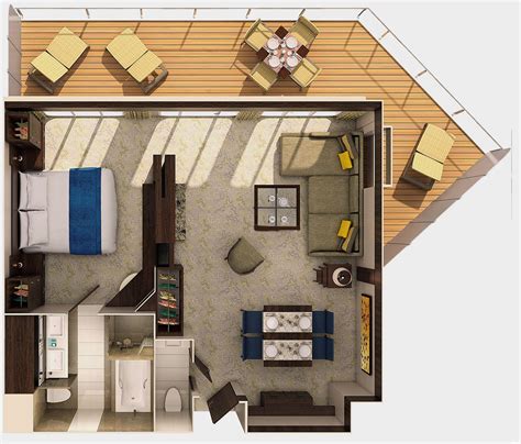 Ocean view suites feature two bedrooms. Royal Caribbean International Owners Suite