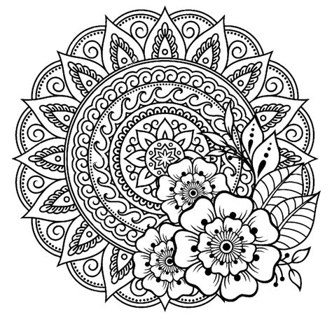 Flowers Mandala Coloring Page Page For Adults Coloring Home