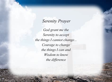 Serenity Prayer Partial Version Free Religious Poems