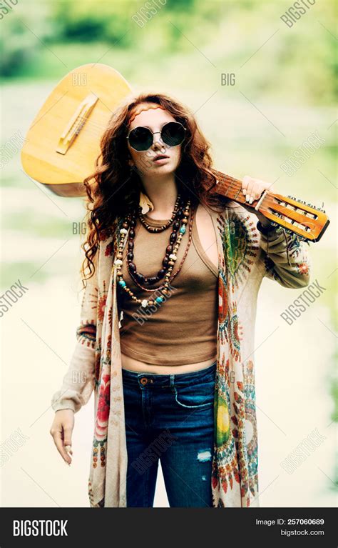 Beautiful Hippie Girl Image Photo Free Trial Bigstock