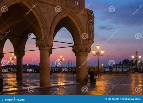 San Marco Square At Sunrise In Venice Italy Stock Image Image Of