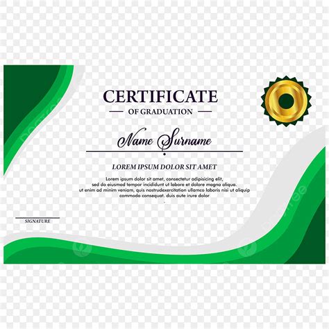 Certificate Graduation Award Vector Hd Images Green Graduation